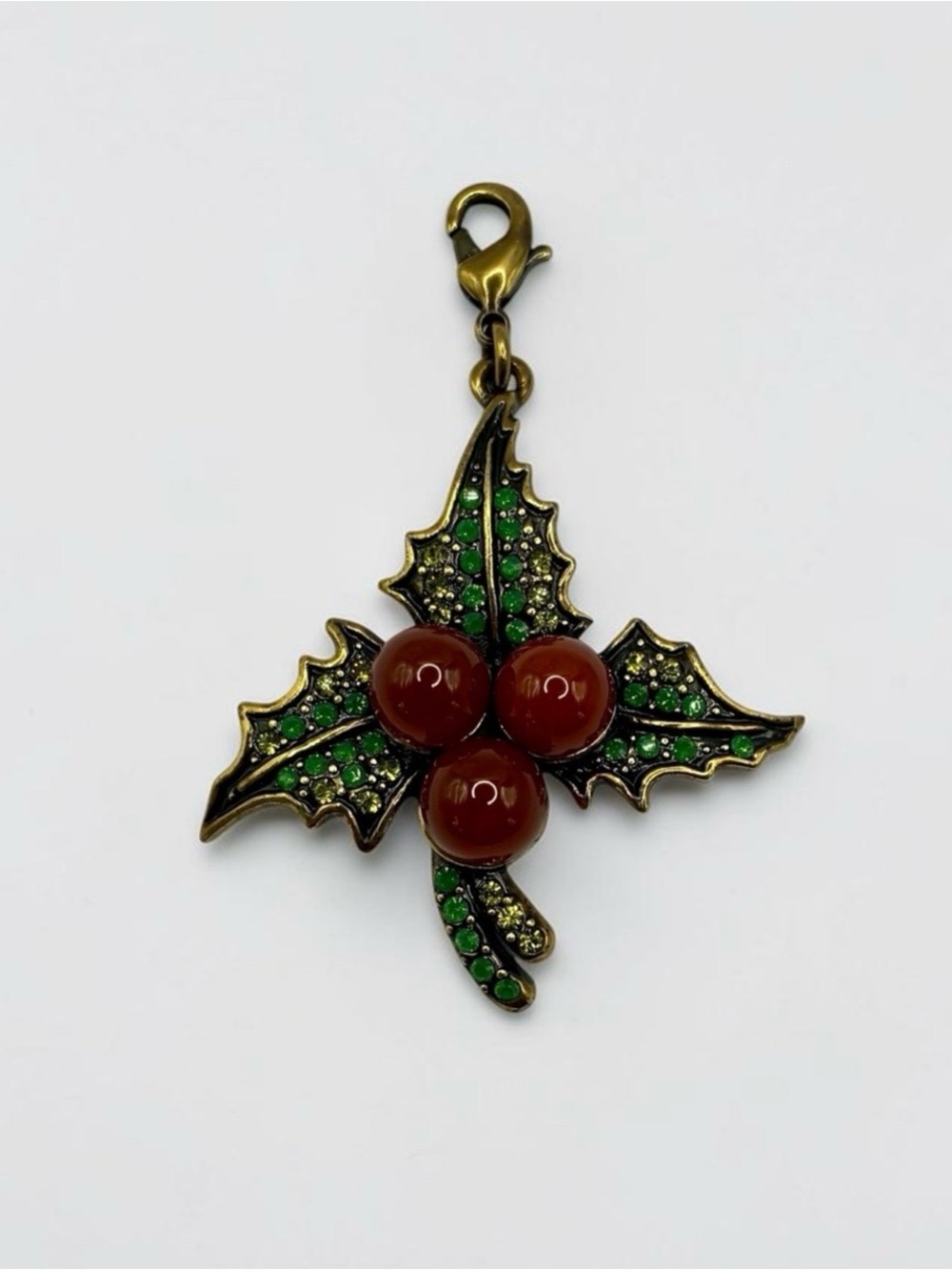 Rare Heidi Daus Holly Berries Christmas Holiday Charm